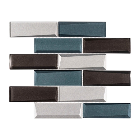 Andova Tiles Daazen 2 in. x 6 in. Glass Mosaic Wall Tile Andova Tiles